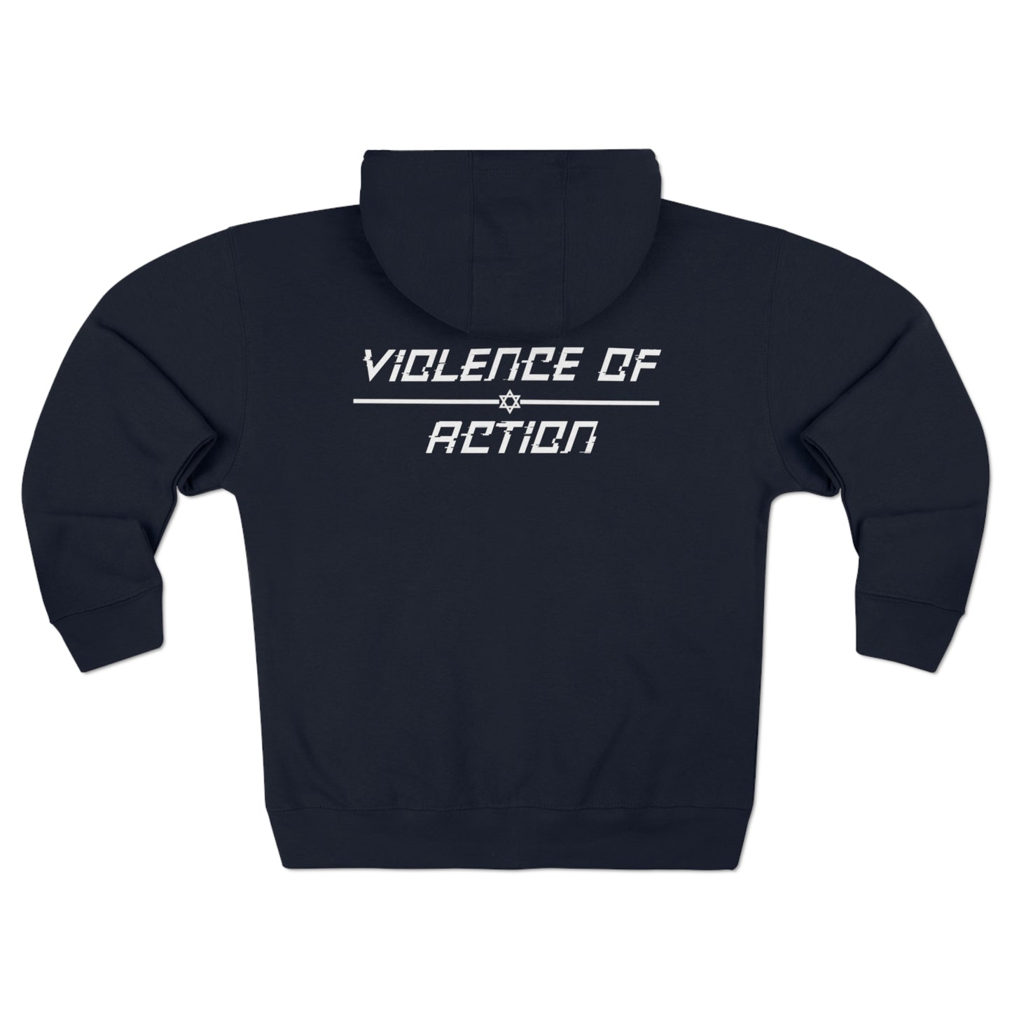 Violence Of Action White Unisex Zip Hoodie